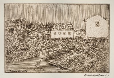 Cena de rua, prédio ou retrato, 1902-1905. de Abraham Walkowitz