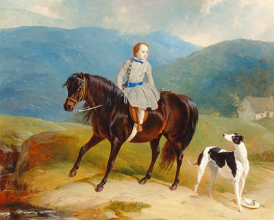 Mestre Edward Coutts Marjoriebanks em seu Pony, c.1851 (óleo sobre tela) de Abraham and Webster Thomas Cooper