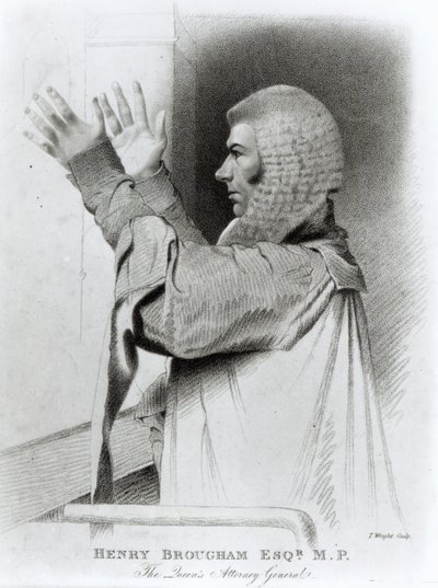 Henry Brougham Esq MP, Procurador Geral da Rainha, gravado por T.Wright, 1821 de Abraham Wivell