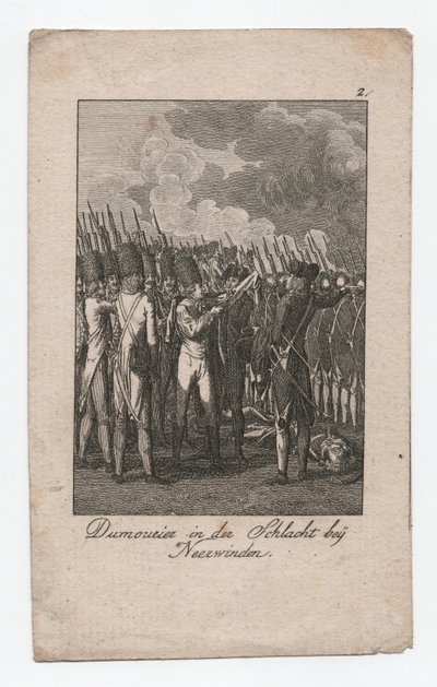 Dumouriez na Batalha de Neerwinden, ca. 1795 (gravura) de Abraham Wolfgang Küffner