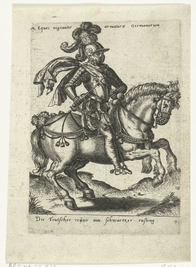 Cavaleiro alemão em armadura preta de Abraham de Bruyn (attributed to)