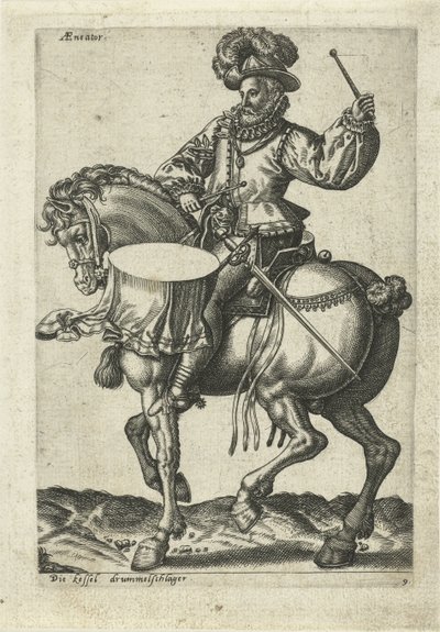 Tambor alemão a cavalo de Abraham de Bruyn (attributed to)