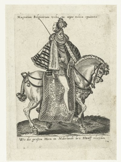 Cavalheiro holandês a cavalo de Abraham de Bruyn (attributed to)