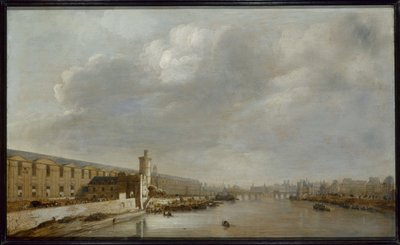 A Grande Galerie do Louvre com a Porte Neuve e a Tour du Bois, cerca de 1640 (óleo sobre madeira) de Abraham de Verwer