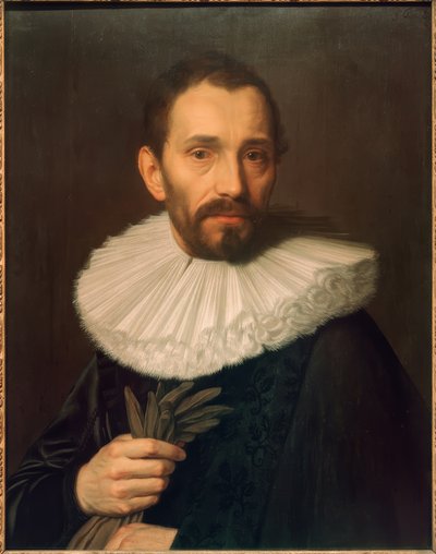 Retrato de um homem com luvas, ligeiramente para a esquerda de Abraham de Vries