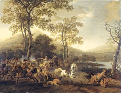 Escaramuça de cavalaria de Abraham van Calraet