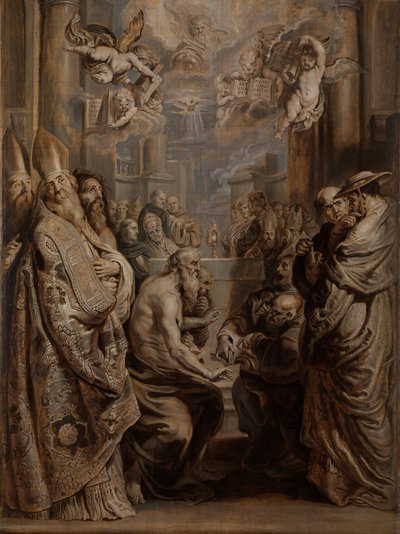 A disputa sobre a presença de Cristo na Eucaristia de Abraham van Diepenbeeck