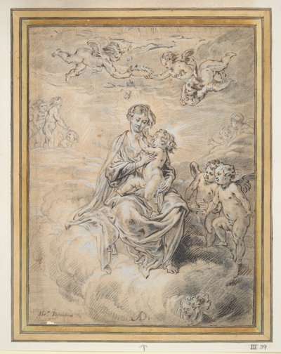 Virgem e Criança no Céu, com Putti de Abraham van Diepenbeeck