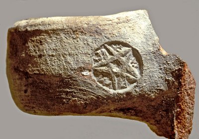Jar manipular com inscrição em hebraico antigo leitura Yerslm (argila) de Achaemenid