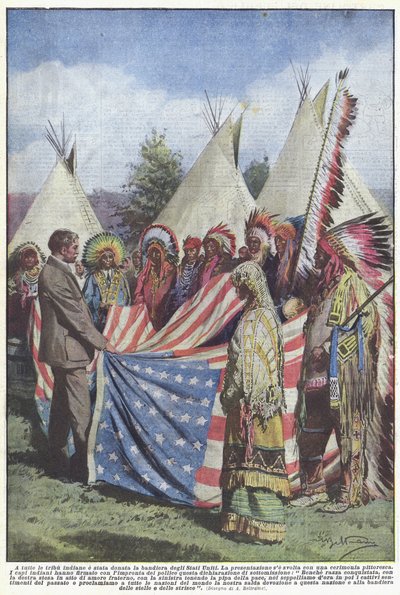 A bandeira dos EUA foi doada para todas as tribos indígenas de Achille Beltrame
