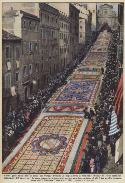 Também este ano, para a festa de Corpus Domini, a população de Genzano (Roma) foi projetada de Achille Beltrame