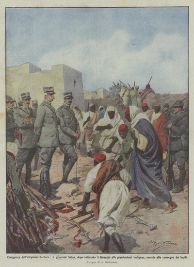 Conquista do planalto de Dernish, General Salsa, depois de ter ordenado o desarmamento às populações de Achille Beltrame