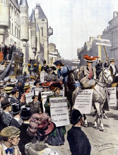 Manifestações em Londres, em Setembro de 1908 de Achille Beltrame