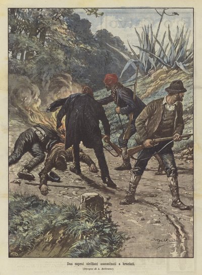 Duas cabras sicilianas assassinadas e queimadas de Achille Beltrame