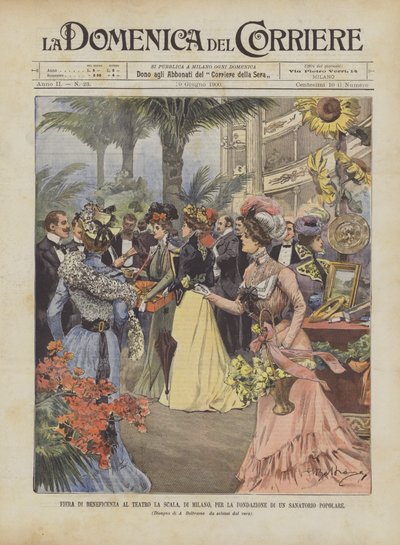 Feira de caridade no Teatro La Scala, Milão, para a fundação de um sanatório popular de Achille Beltrame