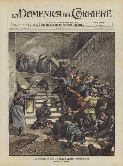 Os acontecimentos na Rússia, o massacre no Conselho Municipal de Tiflis de Achille Beltrame