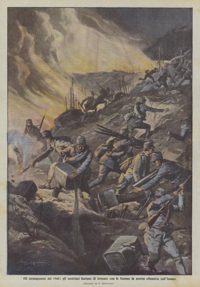Os estratagemas dos vencidos, os austríacos tentam parar nossa ofensiva sobre o enxofre com as chamas de Achille Beltrame