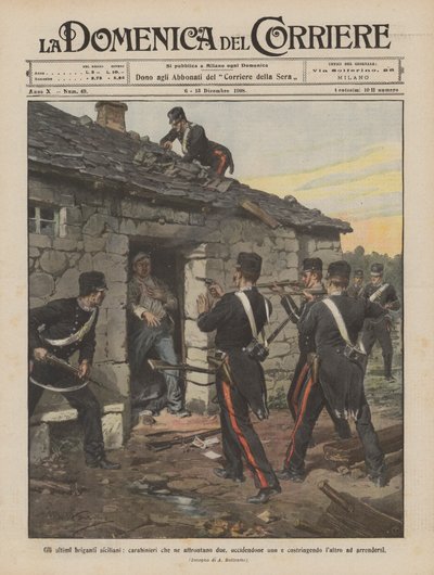 Os últimos bandidos sicilianos, carabinieri que enfrentam dois, matando um e forçando de Achille Beltrame