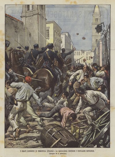 A Gravi Disordini Di Cerignola (Foggia), A Cavalaria Dispersa Camponeses Inversos de Achille Beltrame