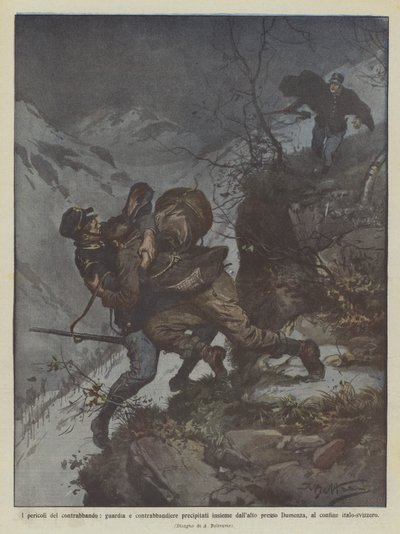 Os perigos do contrabando, da guarda e dos contrabandistas corriam juntos de cima para baixo de Achille Beltrame