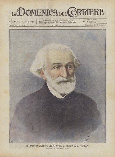 Maestro Giuseppe Verdi, morreu em Milão em 27 de janeiro de Achille Beltrame