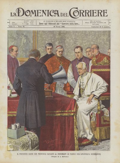 Papa Leão XIII Pronúncia Em Frente Do Fonógrafo As Palavras Da Bênção Apostólica de Achille Beltrame