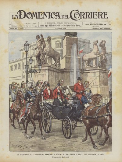 O Presidente da República Francesa na Itália, Sua Chegada na Piazza Del Quirinale, em Roma de Achille Beltrame