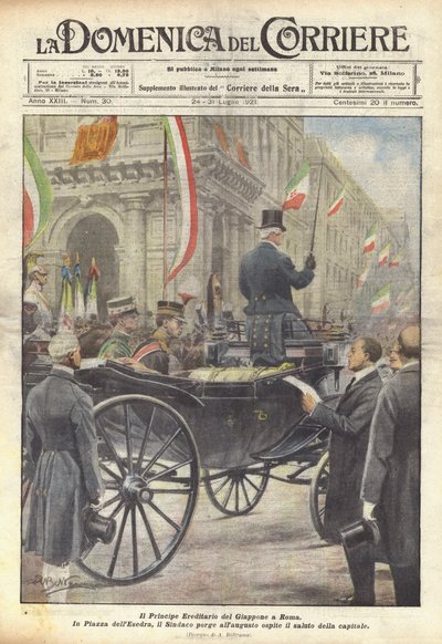 O Príncipe Hereditário do Japão em Roma de Achille Beltrame