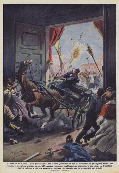 O cavalo na igreja de Achille Beltrame