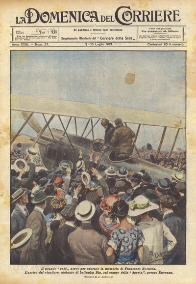 O grande ataque aéreo para honrar a memória de Francesco Baracca de Achille Beltrame