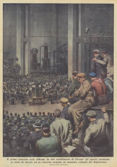 O primeiro concerto nas oficinas de Achille Beltrame