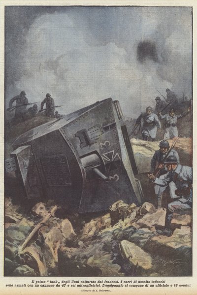 O primeiro tanque dos hunos capturado pelos franceses de Achille Beltrame