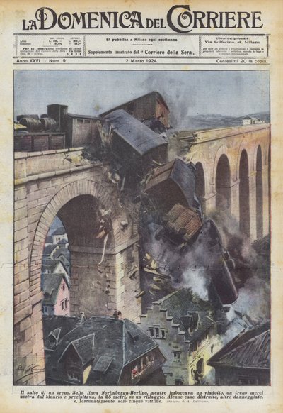 O salto de um trem de Achille Beltrame