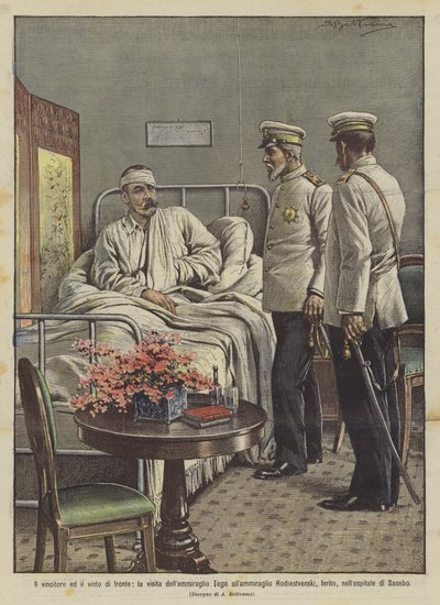 O vencedor e os vencidos antes, a visita do almirante Togo ao almirante Rodiestvenski de Achille Beltrame