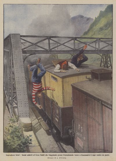 Improvisações fatais, boêmios no Circo Sidoli que viajam para Domodossola de Achille Beltrame