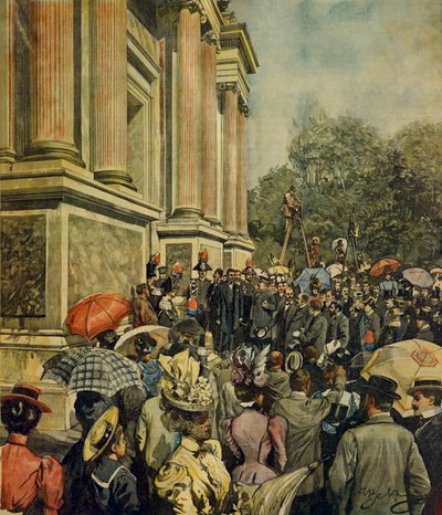 Inauguração da primeira Exposição Internacional de Arte em Veneza, por Achille Beltrame (1871-1945), de La Domenica del Corriere, 30 de Abril de 1899 de Achille Beltrame