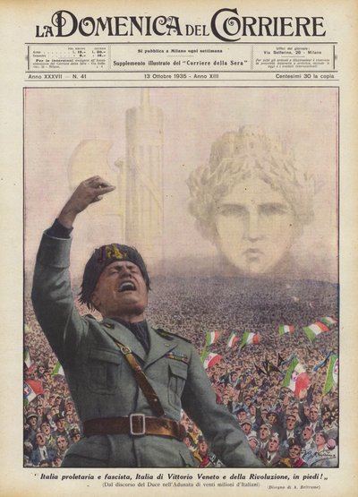 Itália proletária e fascista, Itália de Vittorio Veneto e da Revolução, de pé! de Achille Beltrame