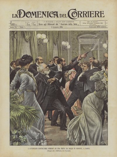 Atacada contra Max Nordau em uma festa de dança sionista em Paris de Achille Beltrame