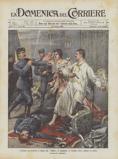 Abate De Soberanos Da Sérvia Em Konak De Belgrado, O Drama No Quarto de Achille Beltrame