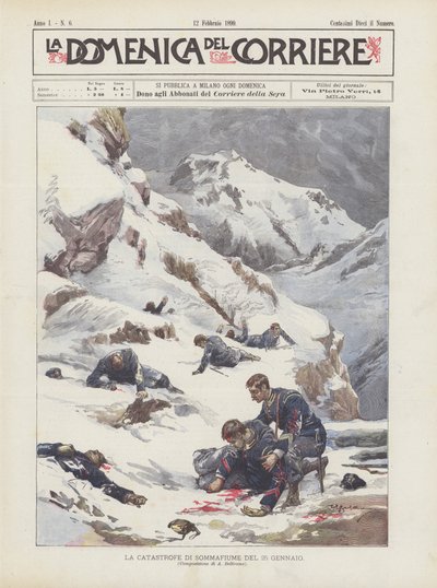 A catástrofe do Sommafiume de 25 de janeiro de Achille Beltrame