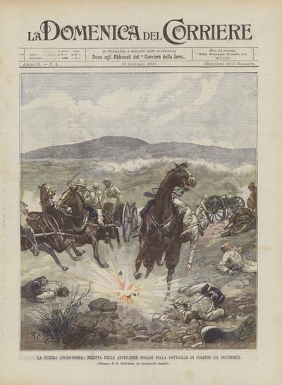 A Guerra Anglo-Boer, a perda da Artilharia Britânica na Batalha de Colenso (14 de dezembro) de Achille Beltrame