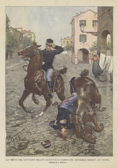 A morte do capitão Bellini Ajudante do acampamento do general Goiran, em Udine de Achille Beltrame