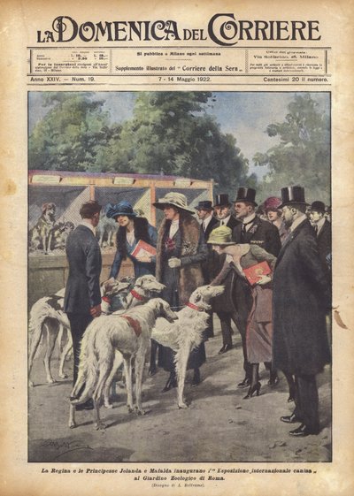 A Rainha e as Princesas Jolanda e Mafalda inauguram o show internacional de cães de Achille Beltrame