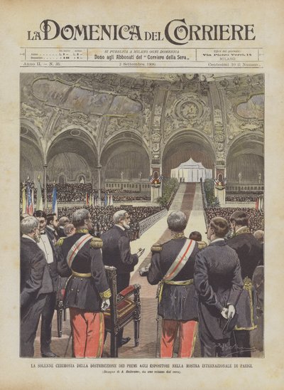 Cerimônia Solene de Distribuição de Prêmios aos Expositores na Exposição Internacional de Paris de Achille Beltrame