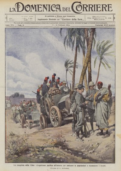 A conquista da Líbia, um reconhecimento pacífico por dentro para atrair as pessoas interessadas e reconhecer lugares de Achille Beltrame