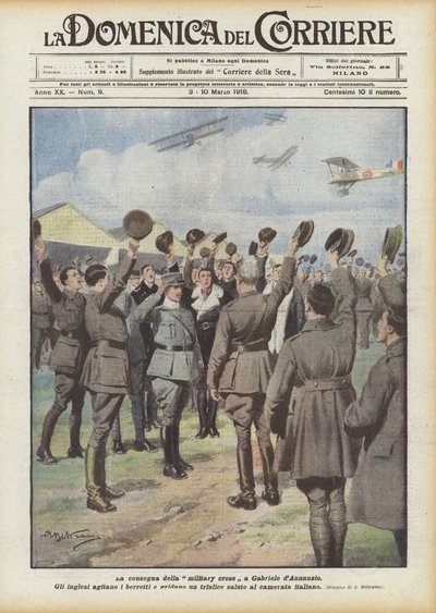 A entrega da cruz militar para Gabriele dAnnunzio de Achille Beltrame