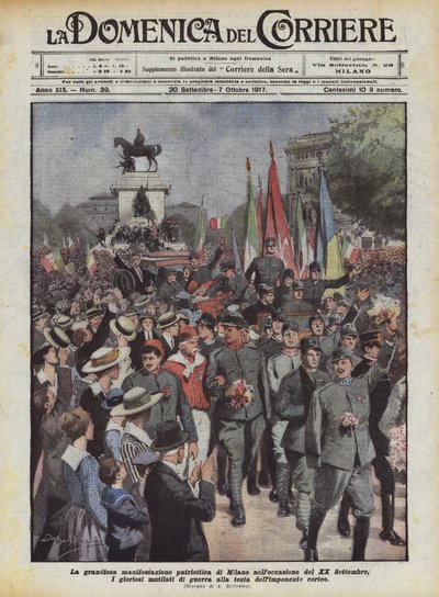 A grande manifestação patriótica de Milão por ocasião do 20 de setembro de Achille Beltrame