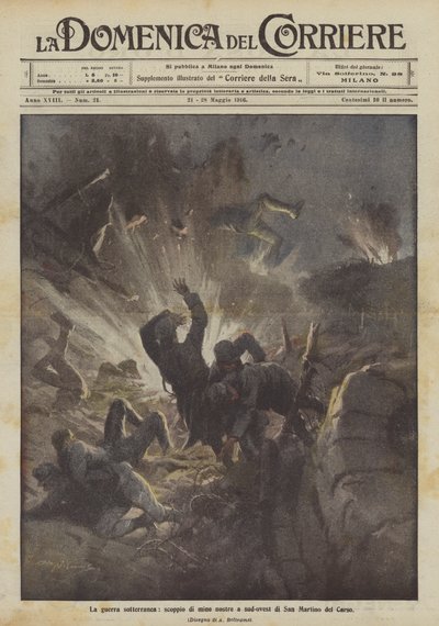 A guerra clandestina, estourando nossas minas a sudoeste de San Martino del Carso de Achille Beltrame
