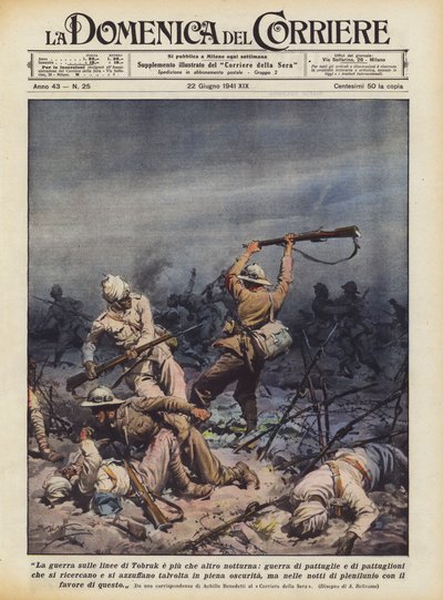 A guerra nas linhas de Tobruk é mais do que qualquer outra coisa à noite, uma guerra de patrulhas e patrulhas que de Achille Beltrame
