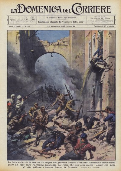 A luta nas ruas de Madri de Achille Beltrame